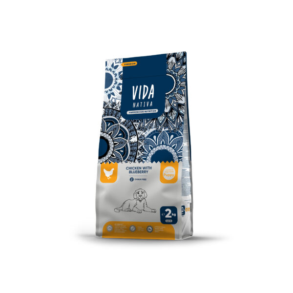 7640335420260 VIDA NATIVA sa piletinom i borovnicom, 2 kg za štence srednjih i velikih rasa, gravidne kuje ili kuje u laktaciji sa piletinom i borovnicom, 2 kg