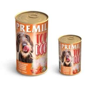 8606107951065 Premil TOP DOG piletina – konzerve – vlažna hrana za pse 1240gr