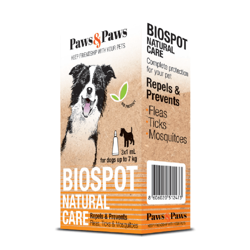 Paws & Paws Biospot Natural Care za Psa 3x1ml -za pse do 7kg